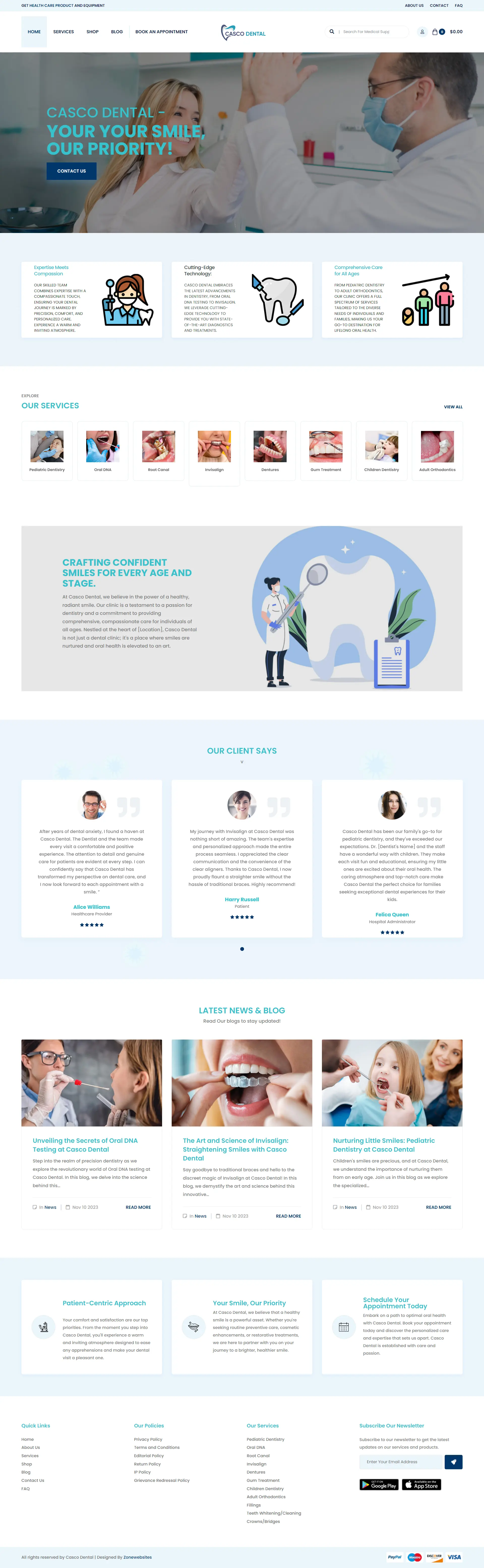 Healthcare and Dental Care Clinic Website Theme