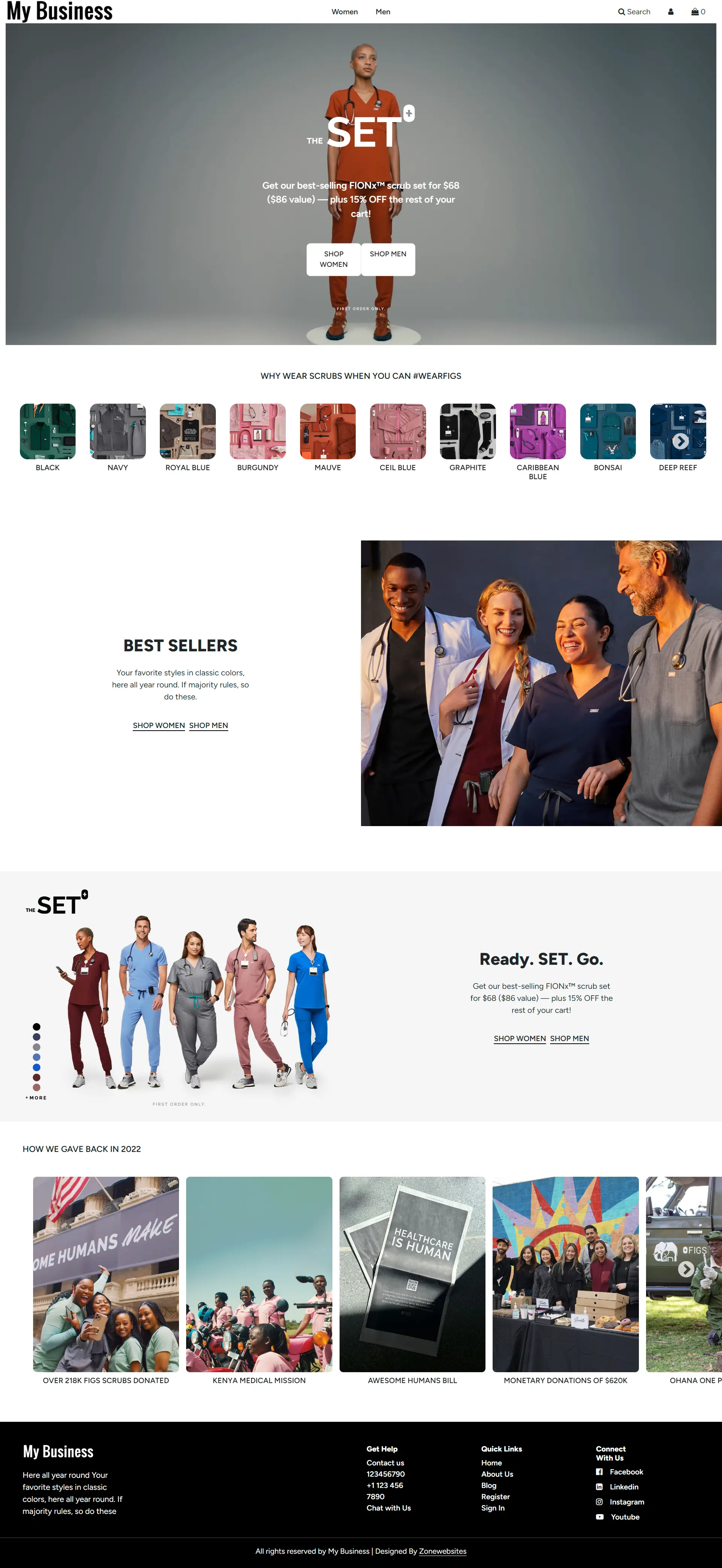 Medical Clothing E-commerce Store Website Design
