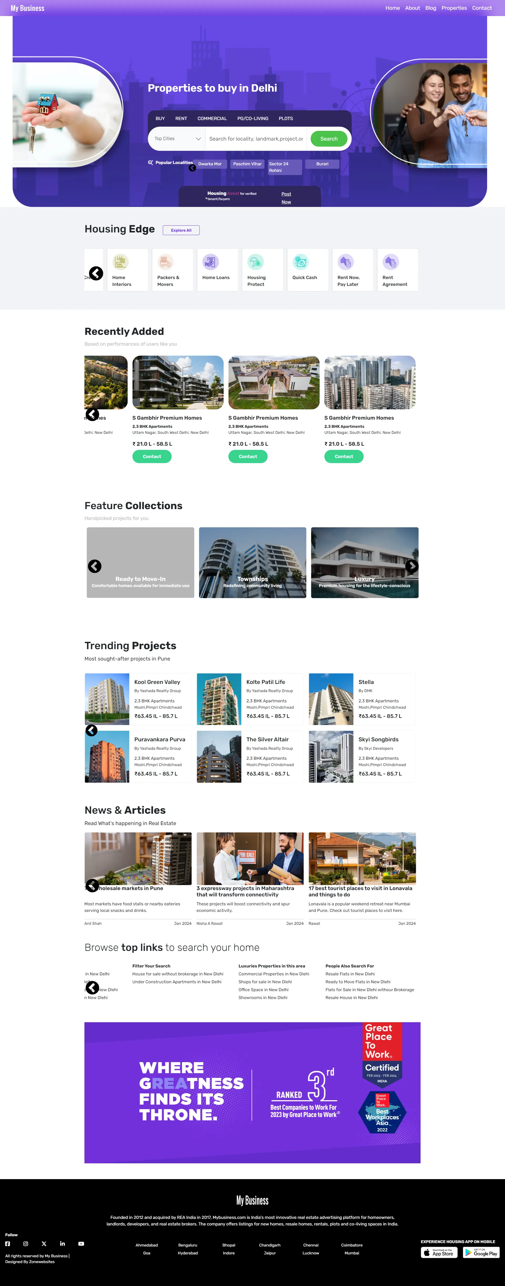 Real Estate Business and Properly Website Template