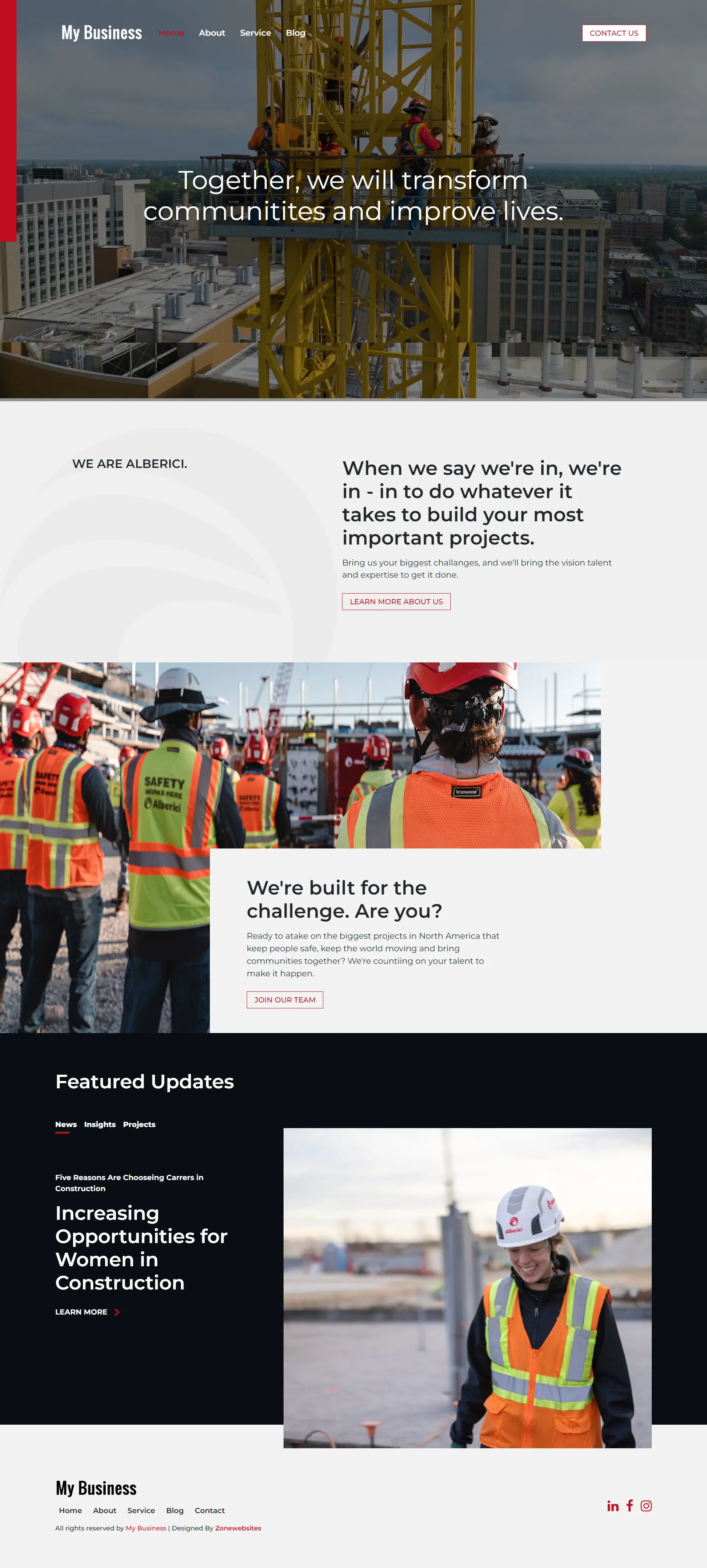 Construction Business and Building Website Theme