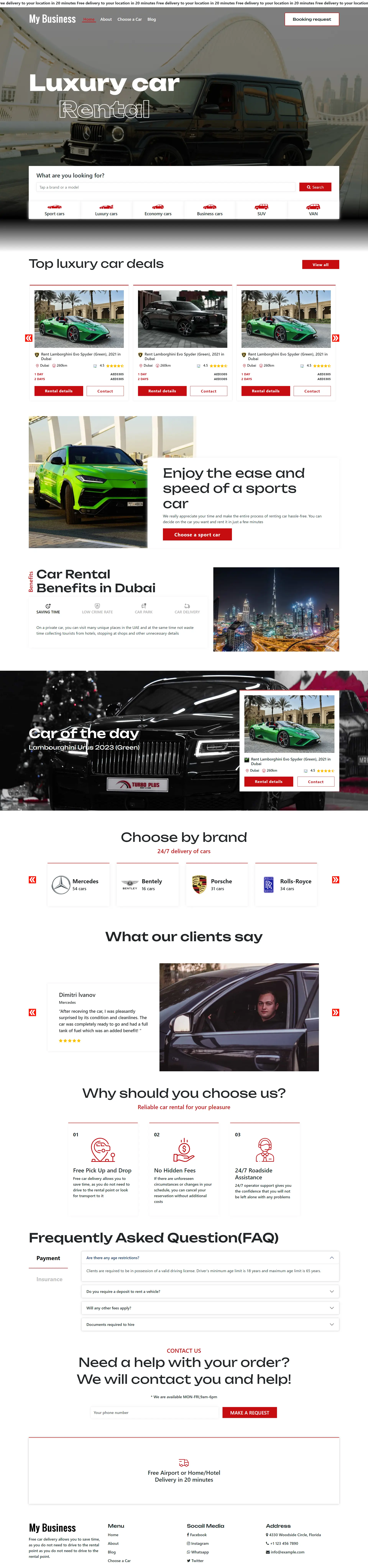 Premium Website Theme for Luxury Car Rental