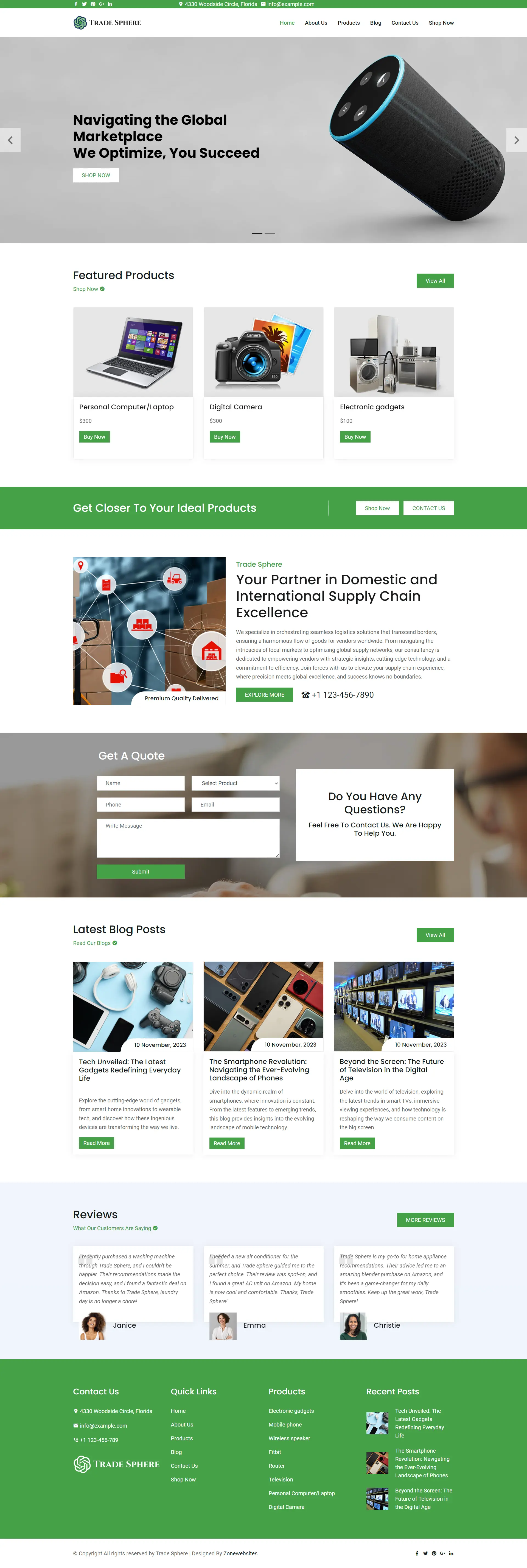 Multipurpose E-commerce Shop Website Template