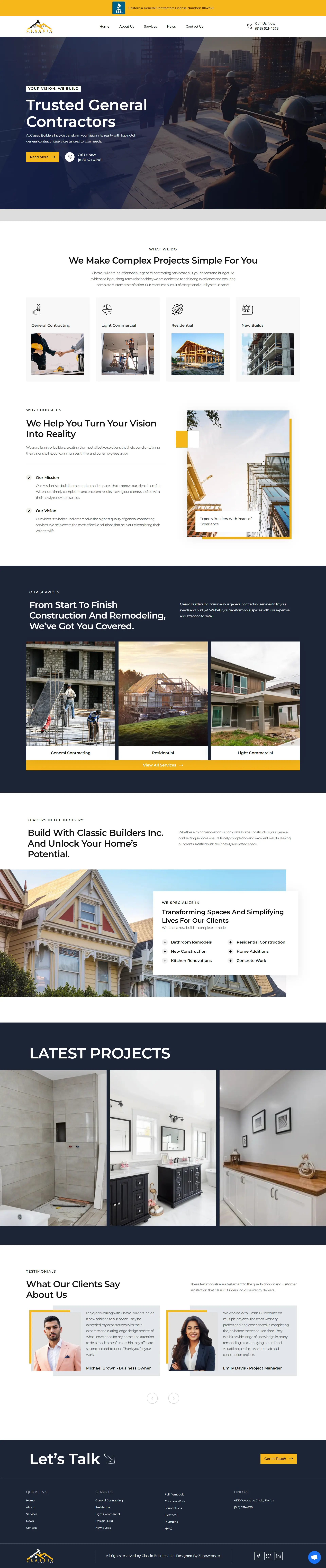 Website Template for General Contracting Services