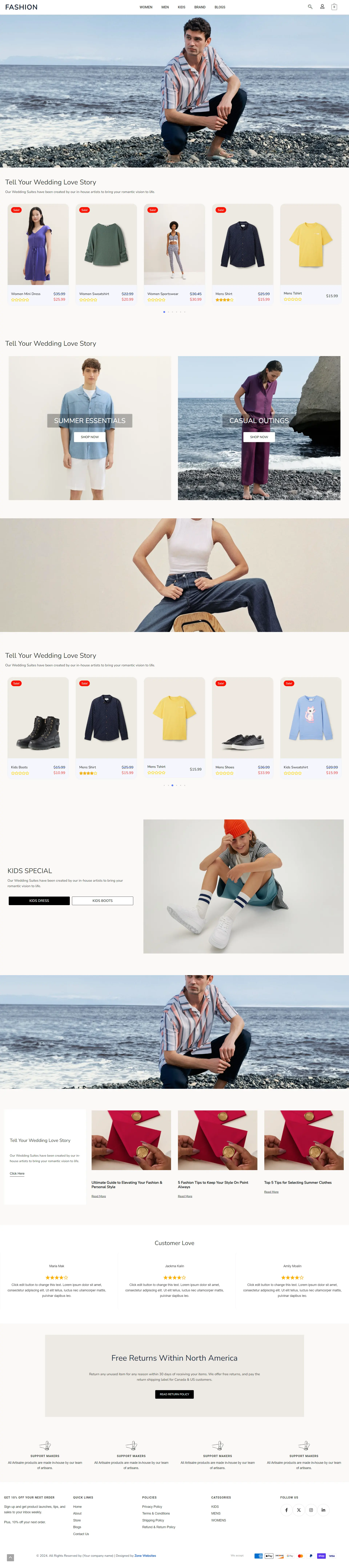 Creative Website Layout for Textile & Garment Industry