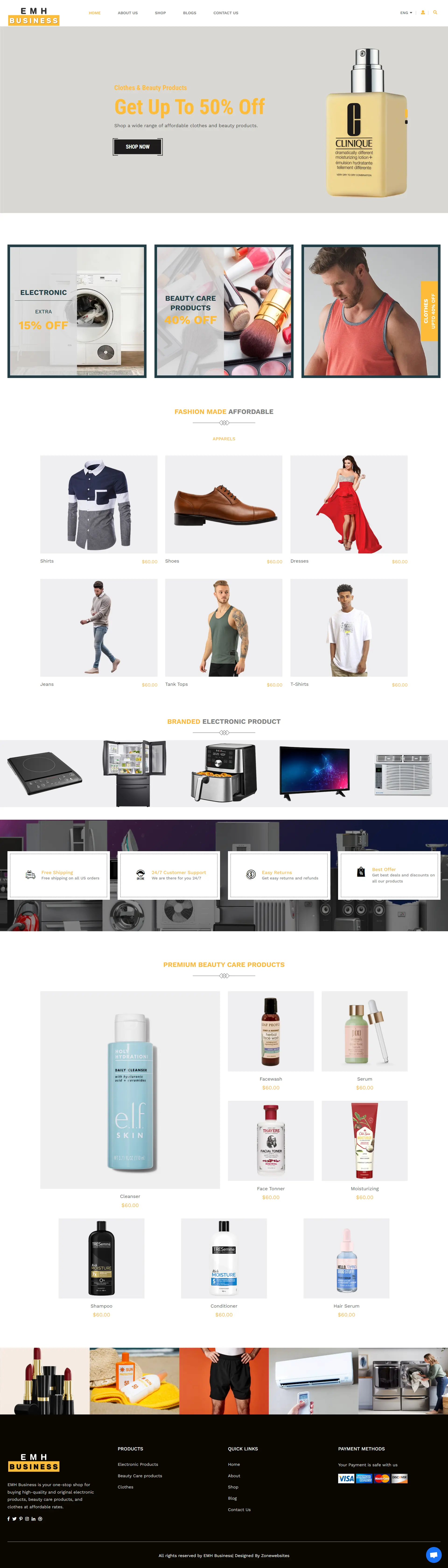 Multipurpose Online E-commerce Business Website Layout