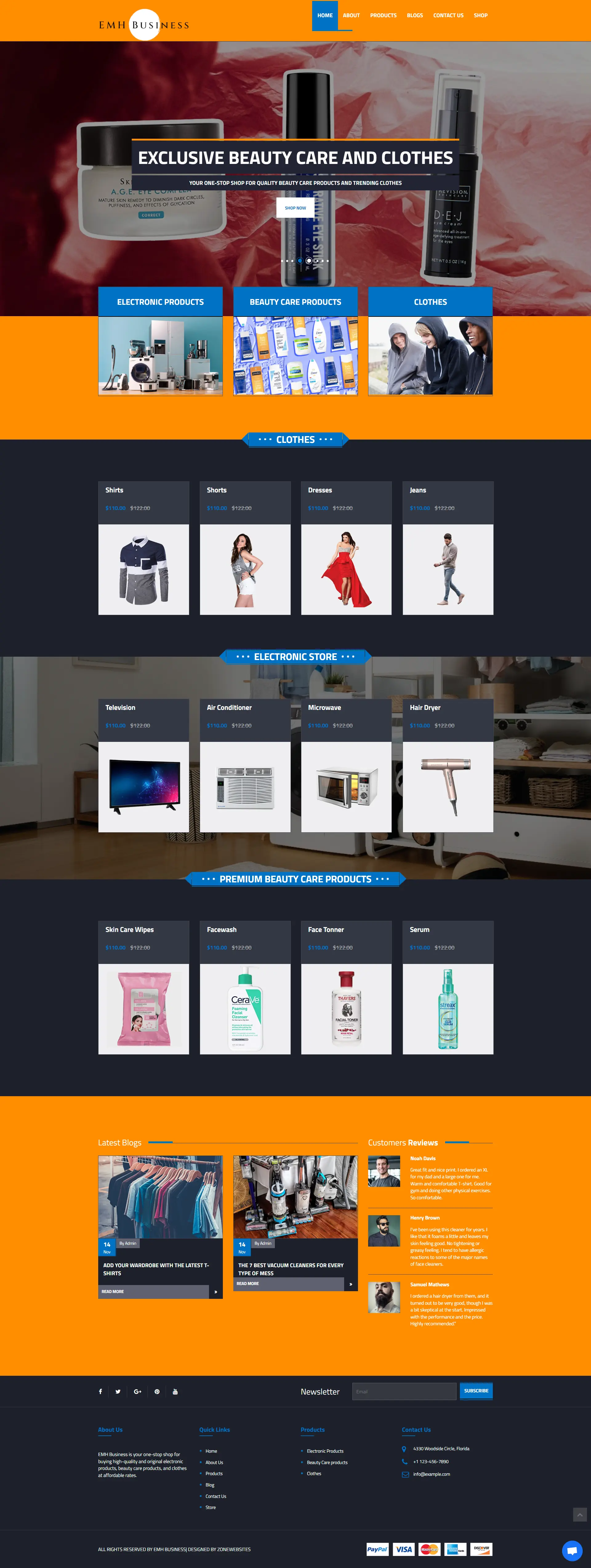 Customizable Online E-commerce Shop Website Template