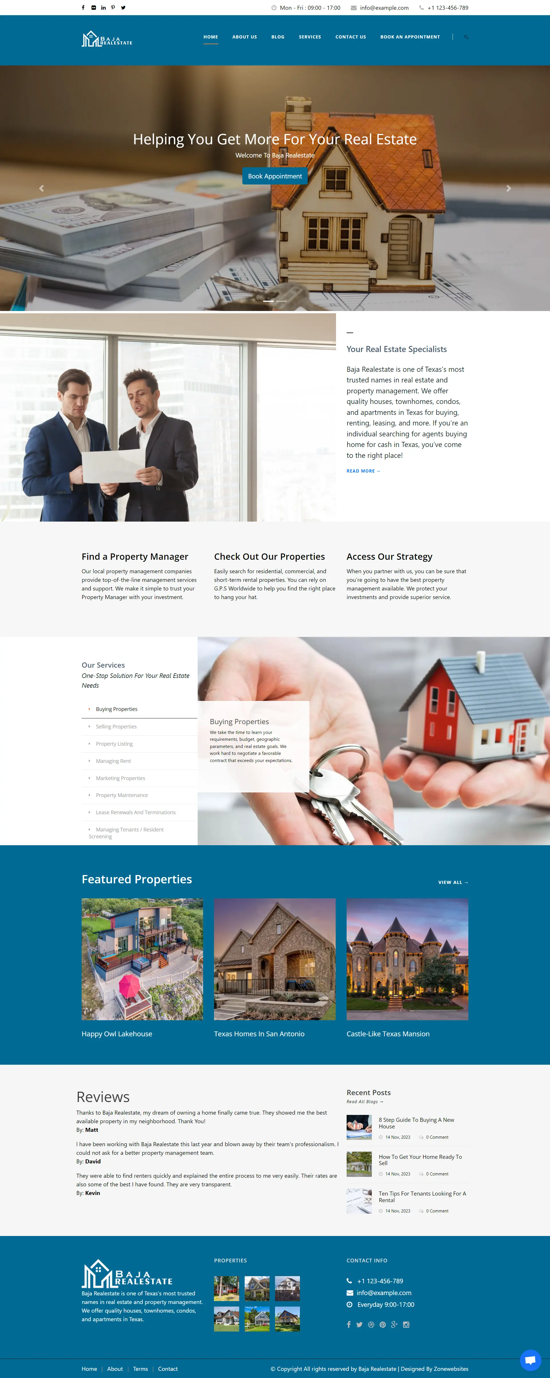 Fully Functional Website Layout for Real Estate Business