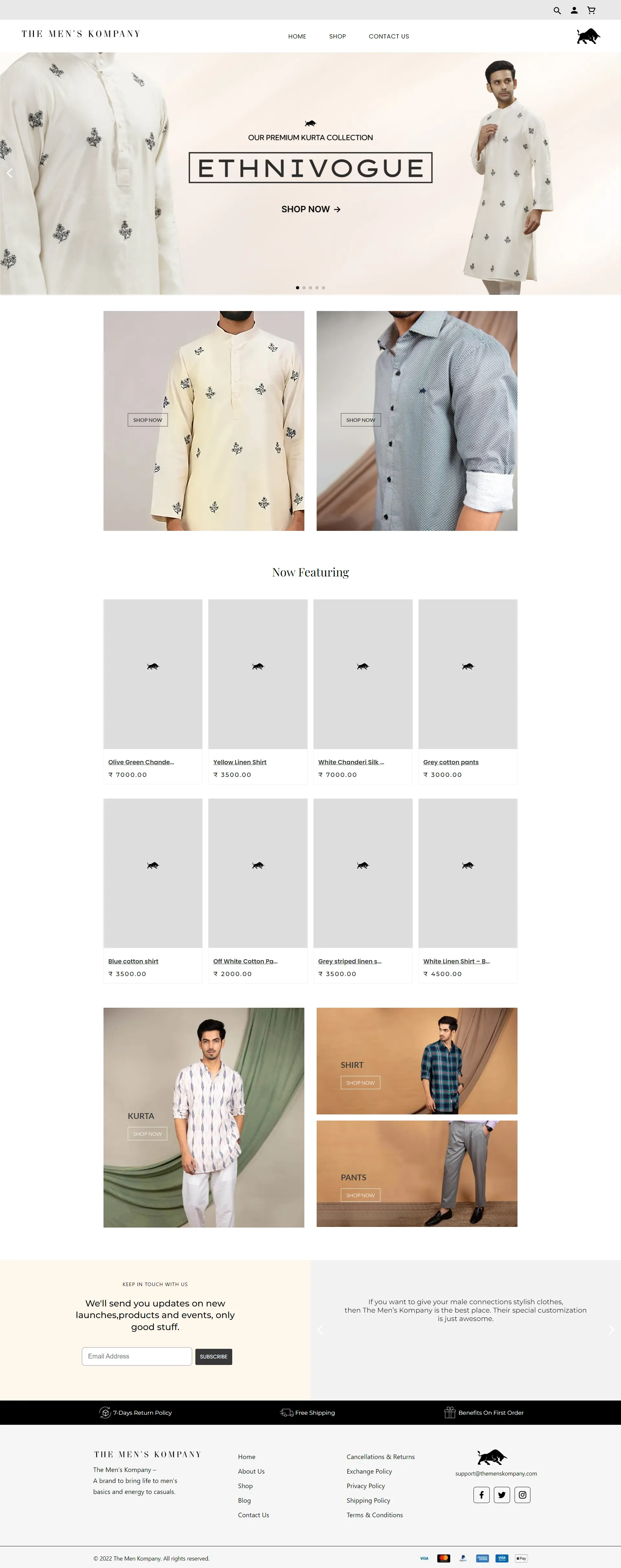 Stylish E-commerce Template Designed for Men’s Wear