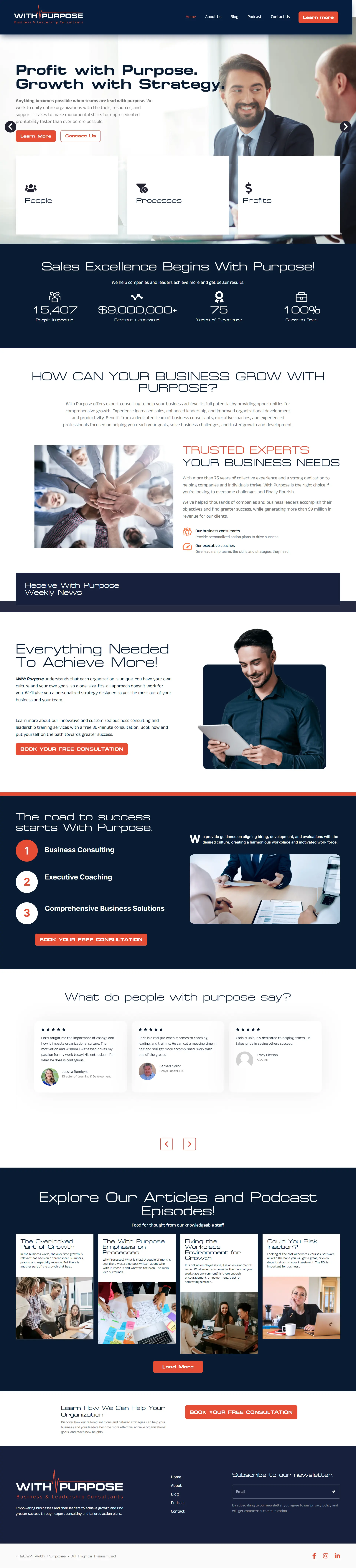 Modern Business and Leadership Consulting Website Design