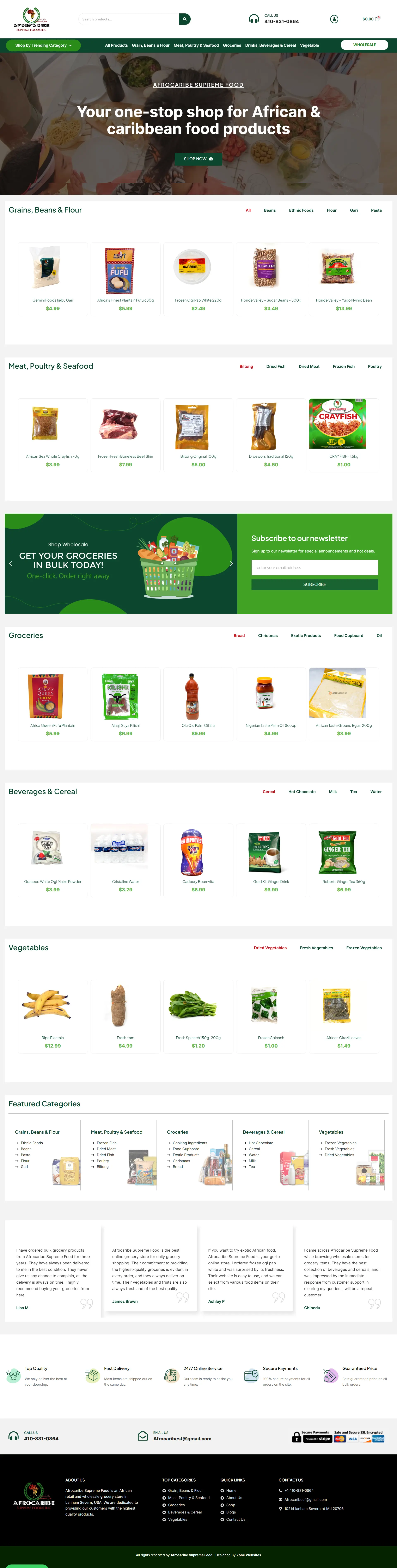 Attractive Organic Food and Grocery Shop Website Template