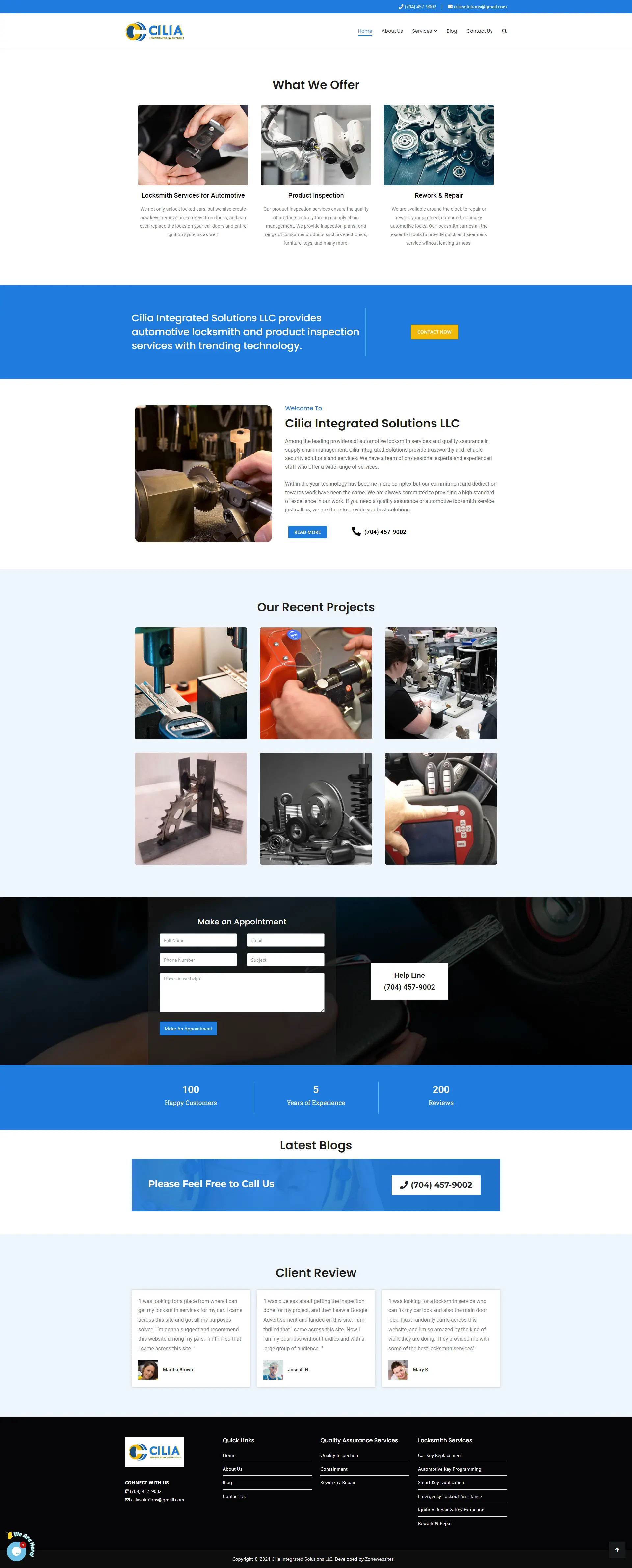 Exceptional Website Layout for Automotive Lock Services