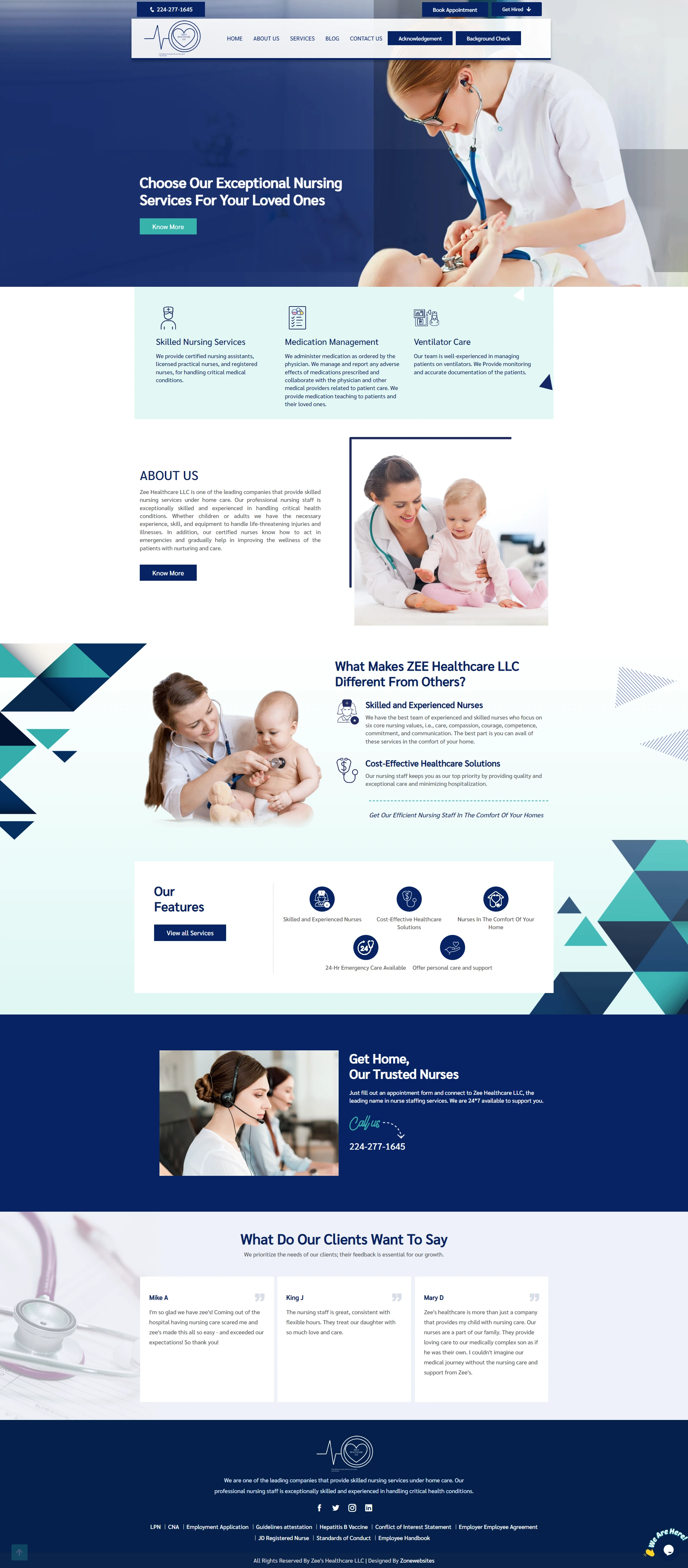 Stunning Website Template for Nursing Service Agency