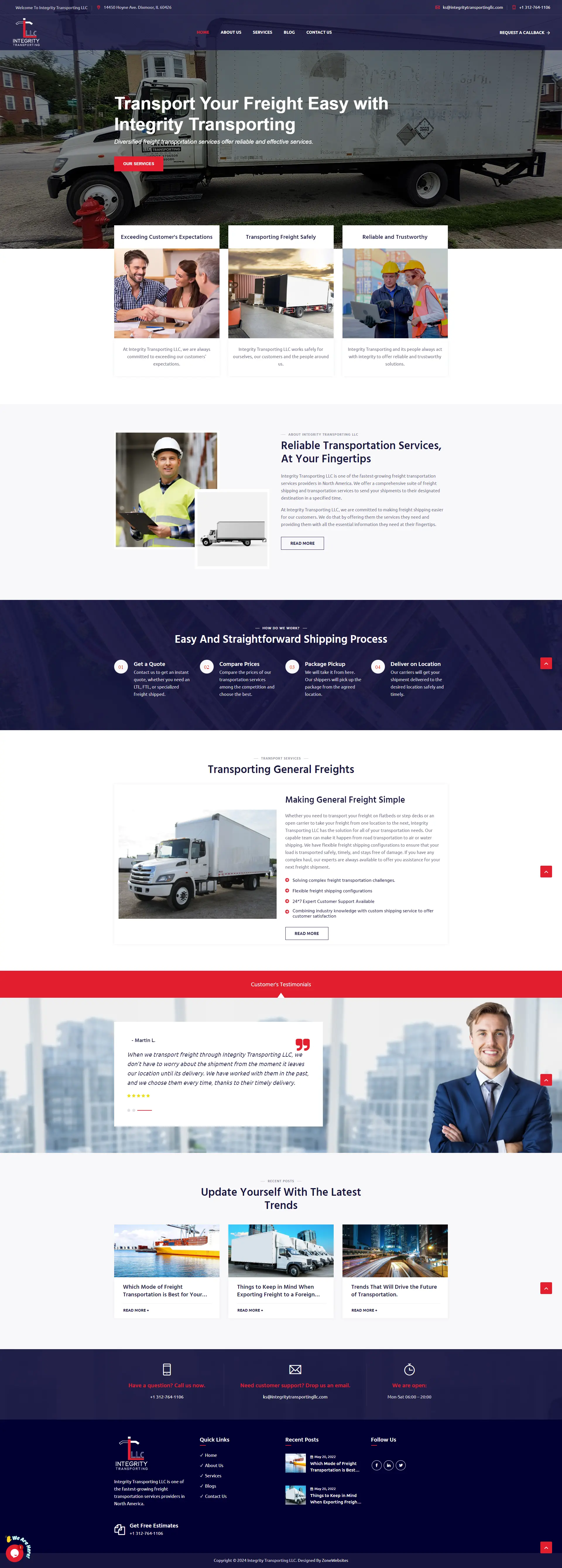 Premier Trucking & Logistics Service Website Template