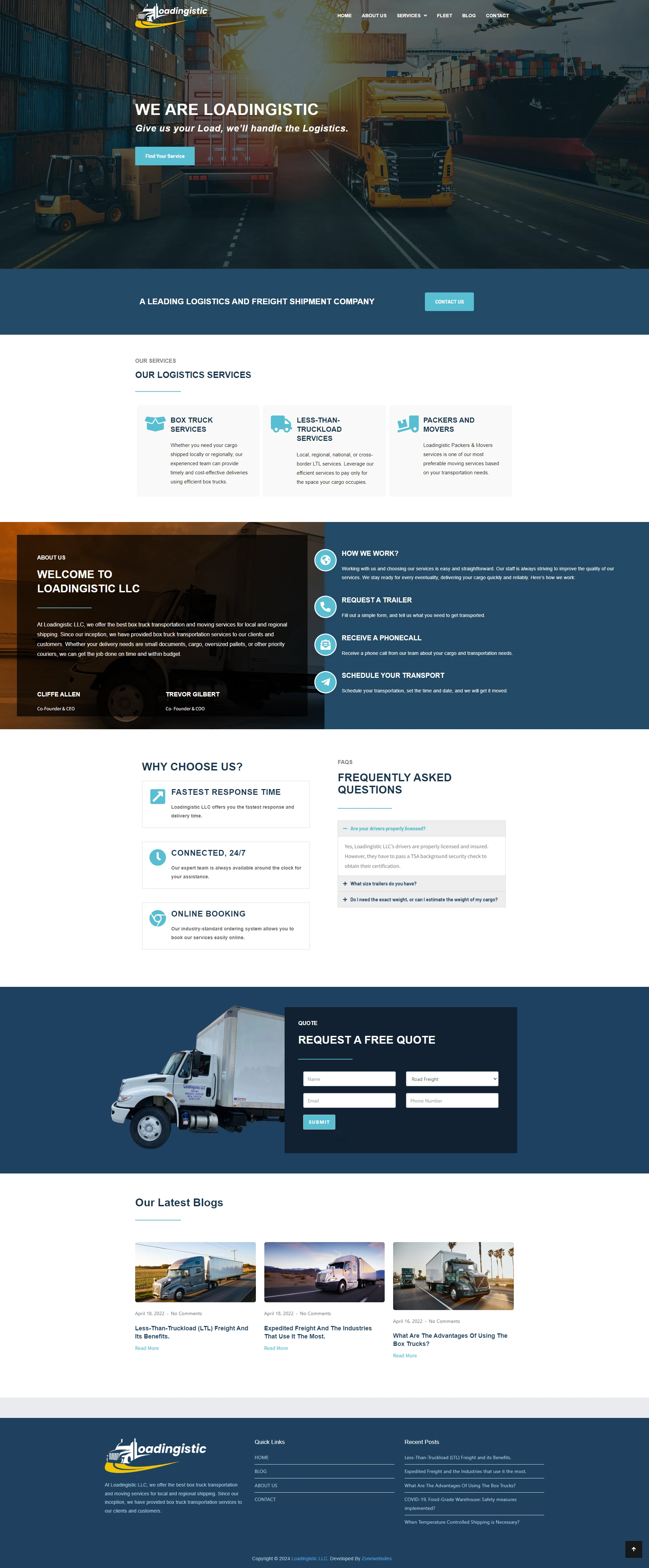 High-Quality Website Theme for Trucking & Logistics Companies