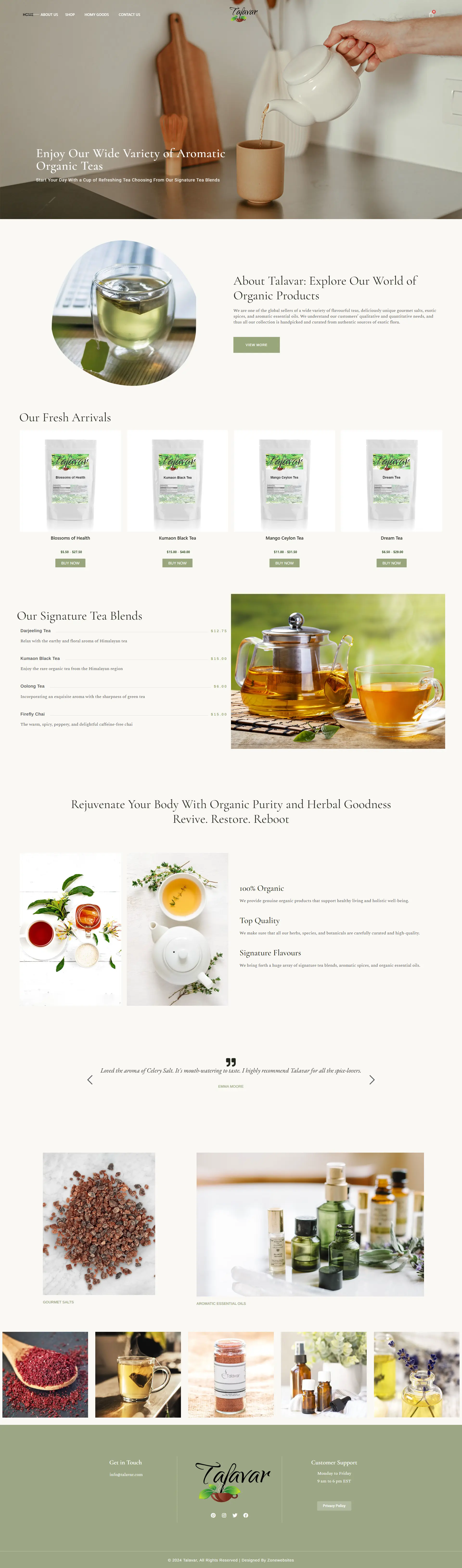 Versatile E-Commerce Website Theme for Organic Teas