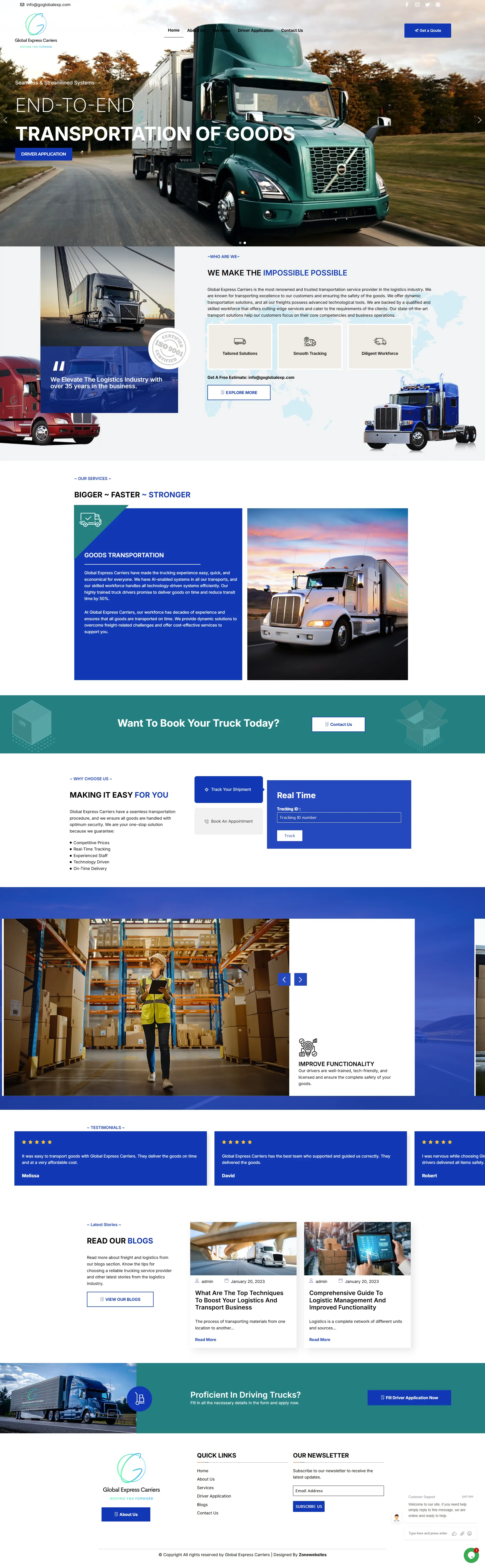 Versatile Trucking & Delivery Service Website Design