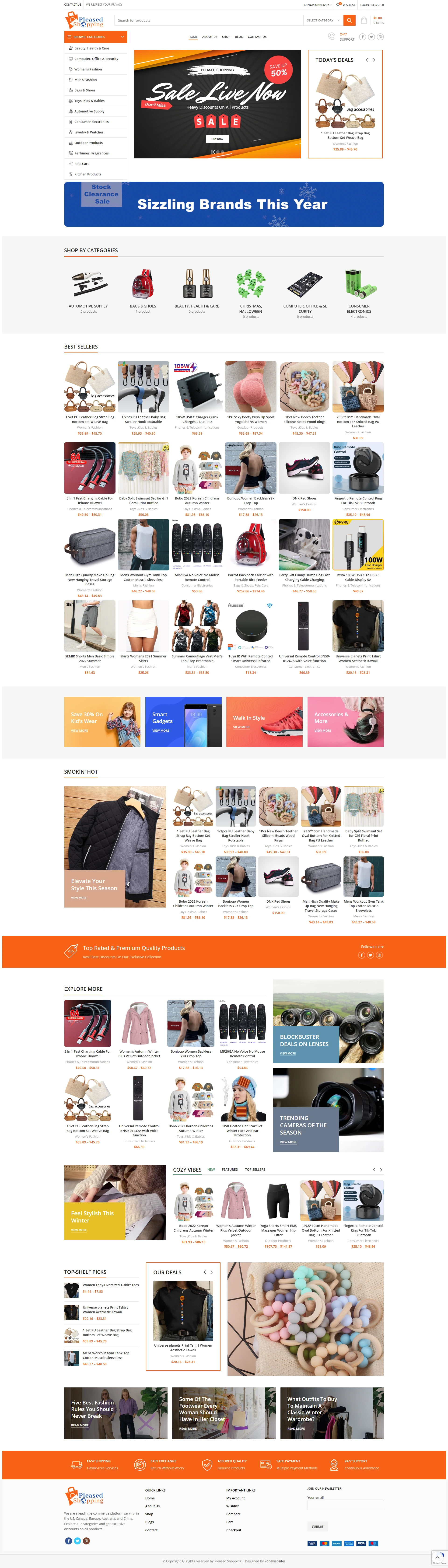 Clean & Unique E-Commerce Business Website Template