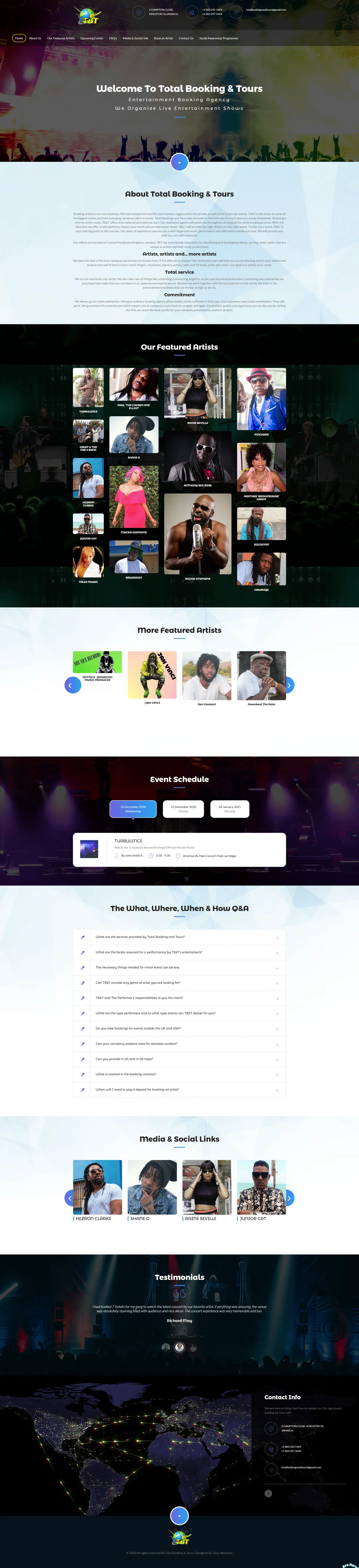 Multipurpose Live Show & Artist Booking Website Theme