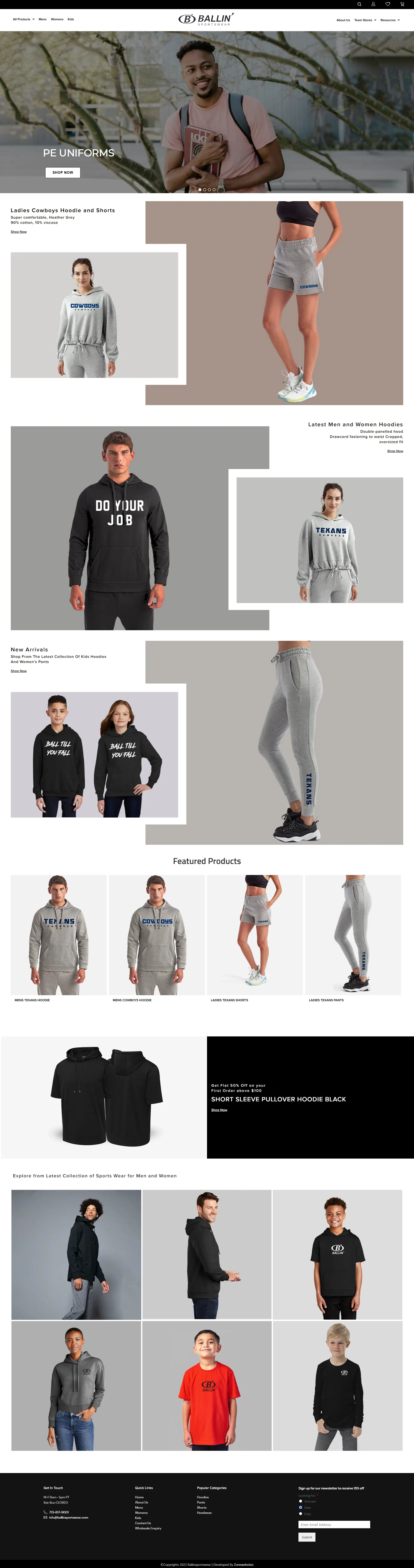 Fully-Fledged Website Layout for Sportswear Clothing Store