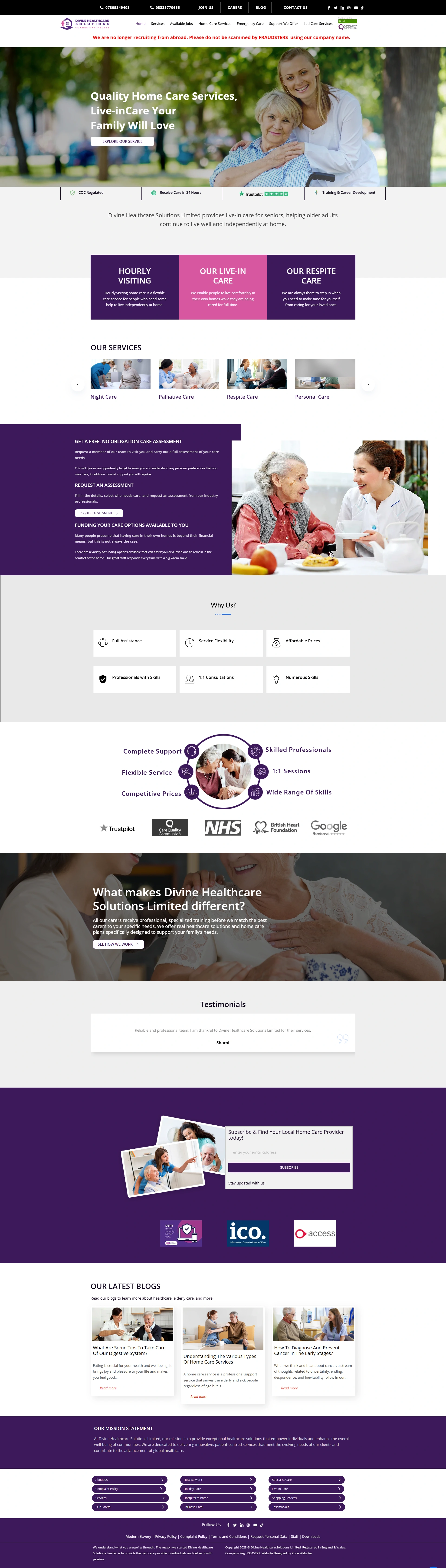 Unique Website Template for Home Care Services