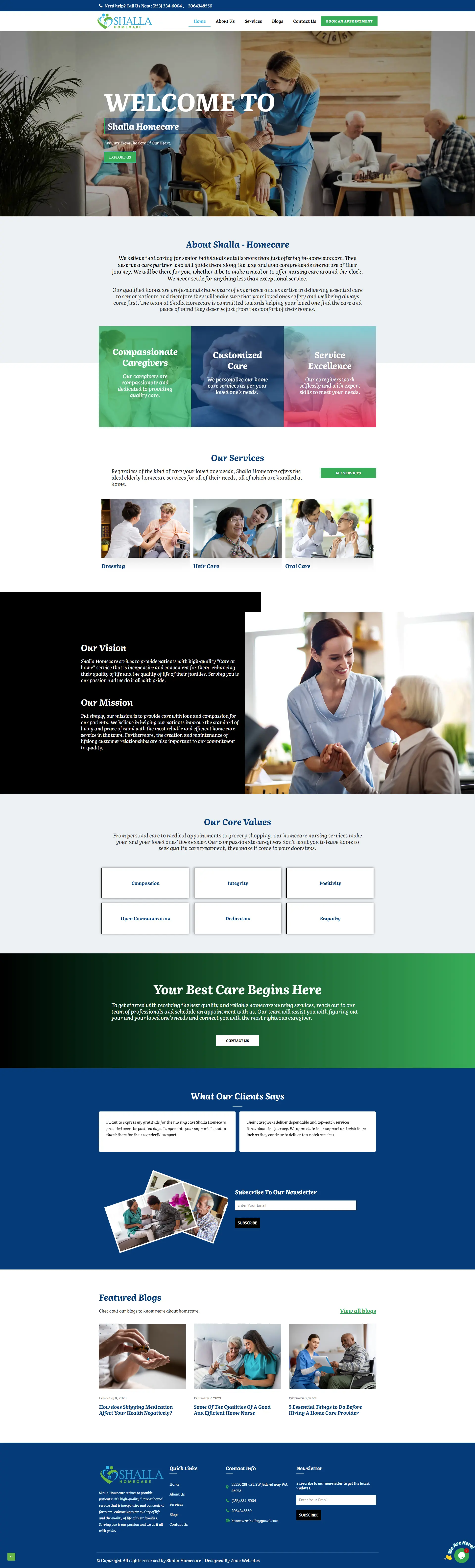 Stunning Website Template for Homecare Service Providers