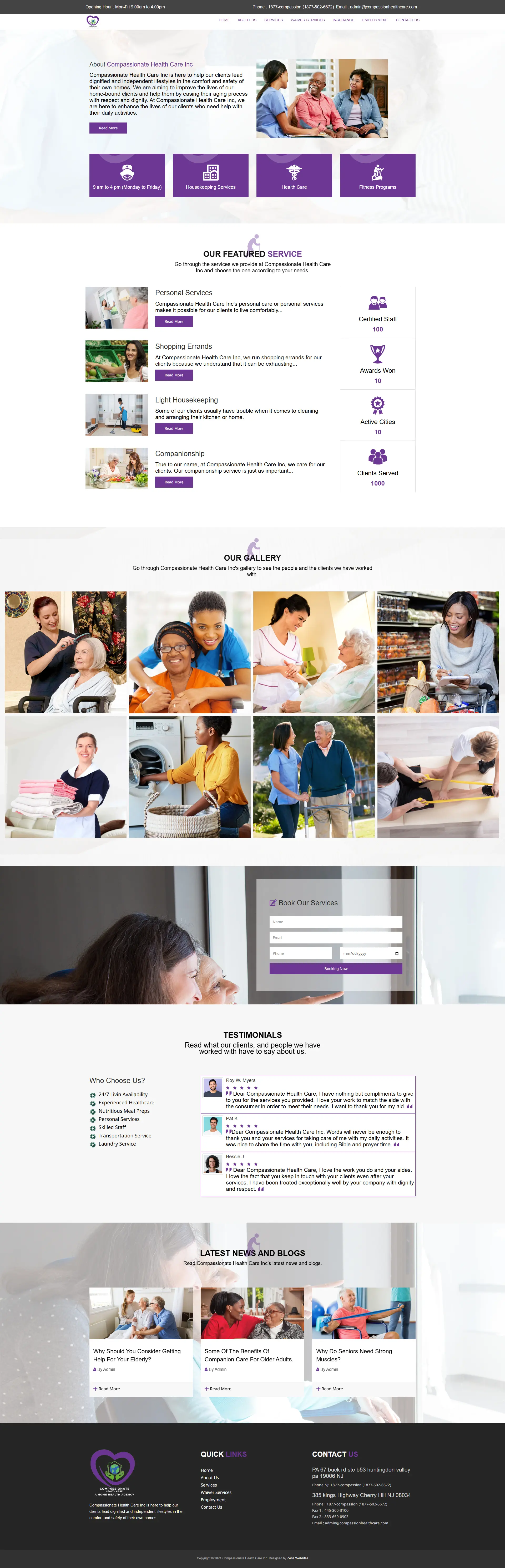 High-Quality Website Layout for Elderly Healthcare Services