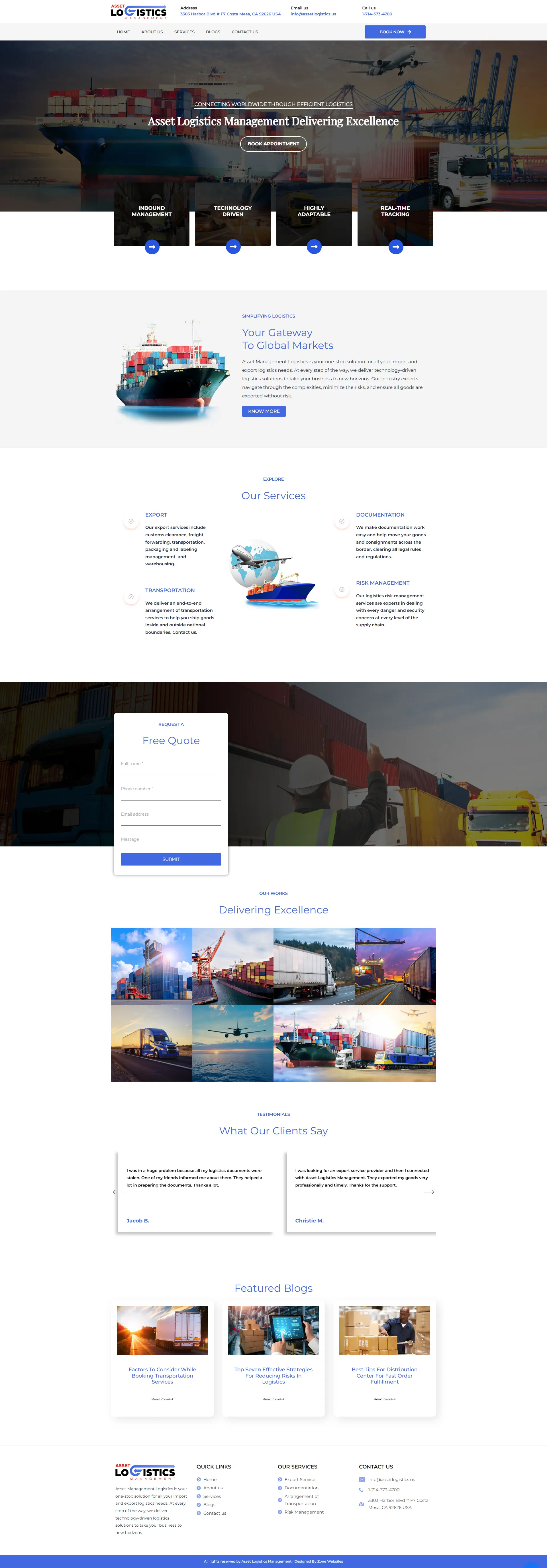 Trucking Logistics and Transportation Services Website Theme