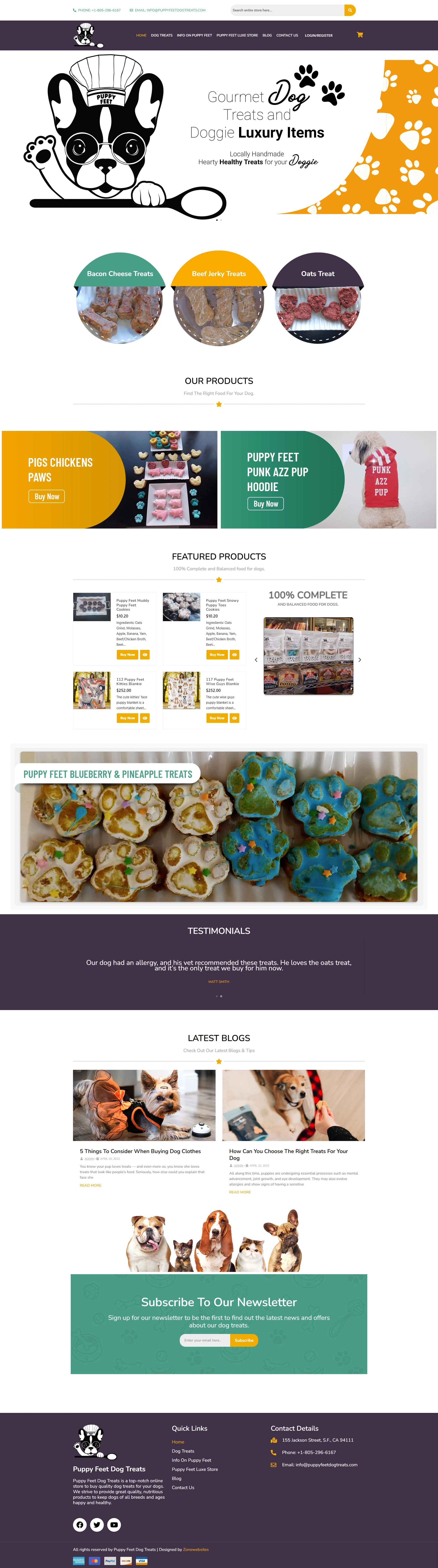 Website Template for Pet Food and Pet Accessories Store