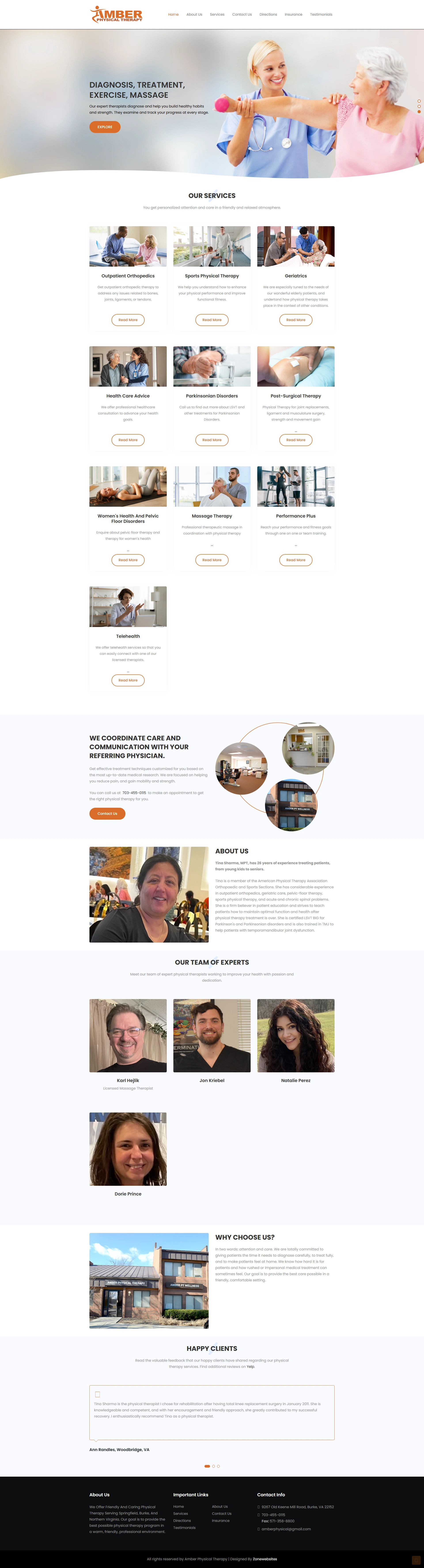 Website Layout for Physical Therapy & Counseling Psychologist